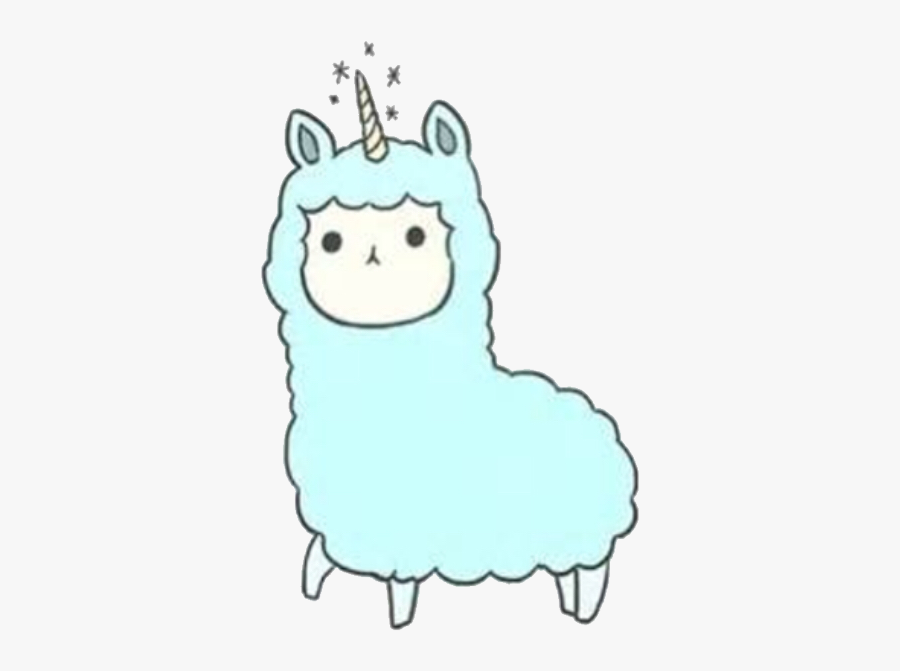 Kawaii Rainbow Llama, Transparent Clipart