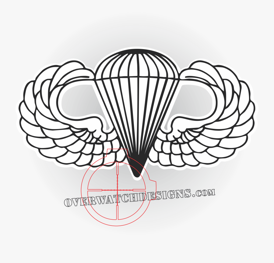 Collection Of Free Military Drawing Paratrooper Download - Army Airborne Wings Outline, Transparent Clipart