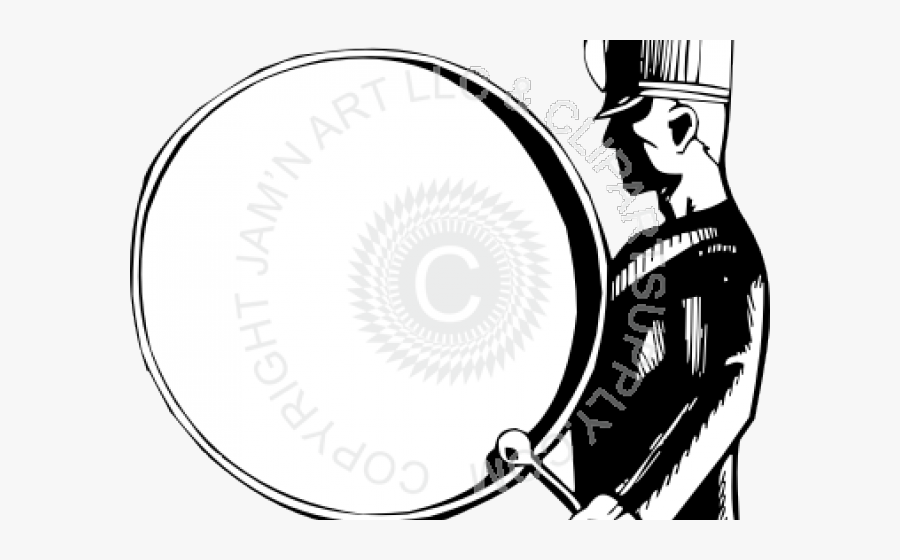 Bass Drum Cliparts - Marching Bass Drum Drawing, Transparent Clipart