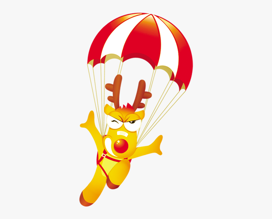 Clip Art Parachuting Hanging Flying Elk - Terjun Payung Animasi Png, Transparent Clipart