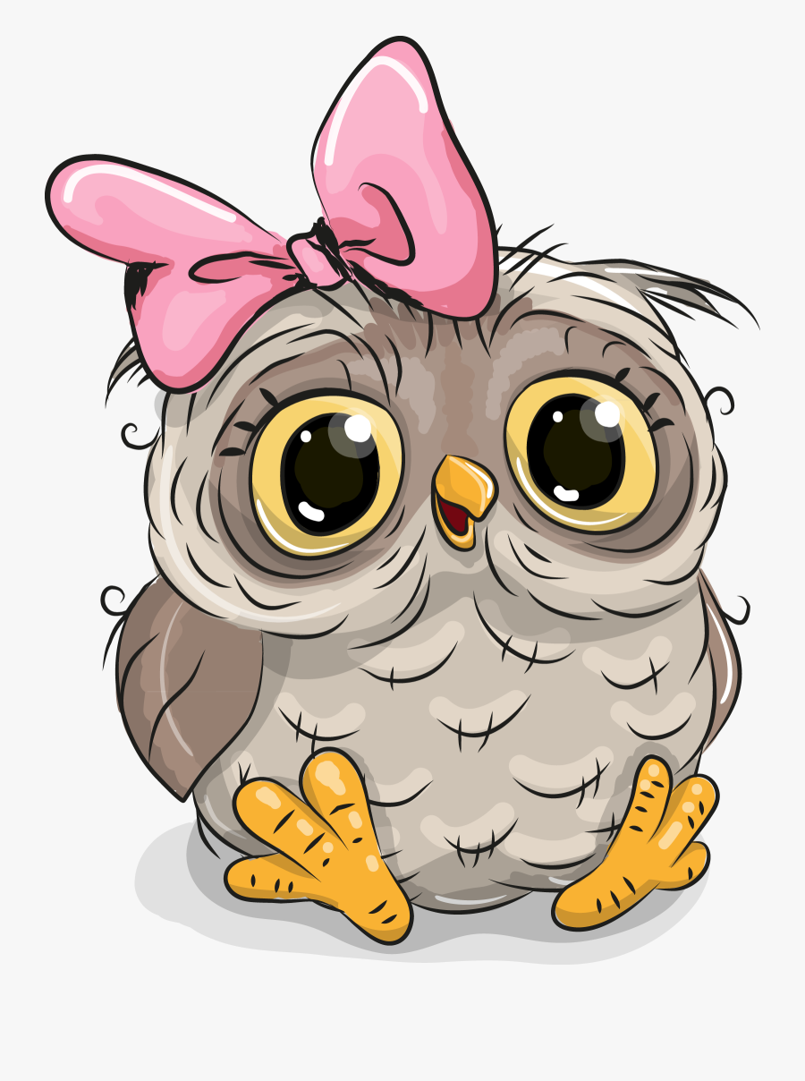 Owl Cute Cartoon Illustration Stock Download Hd Png - Cute Baby Owl Cartoon, Transparent Clipart