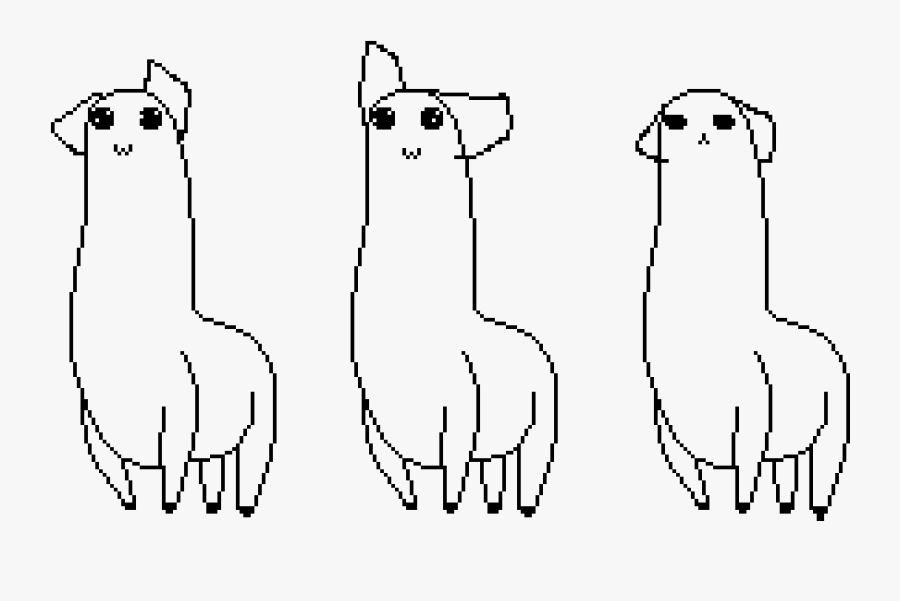 Clip Art Pixilart Llama Kawaii Ugh - Line Art, Transparent Clipart