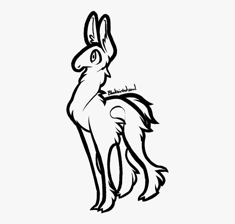 Llama Lineart Line For Free Download - Chibi Llama Line Art, Transparent Clipart