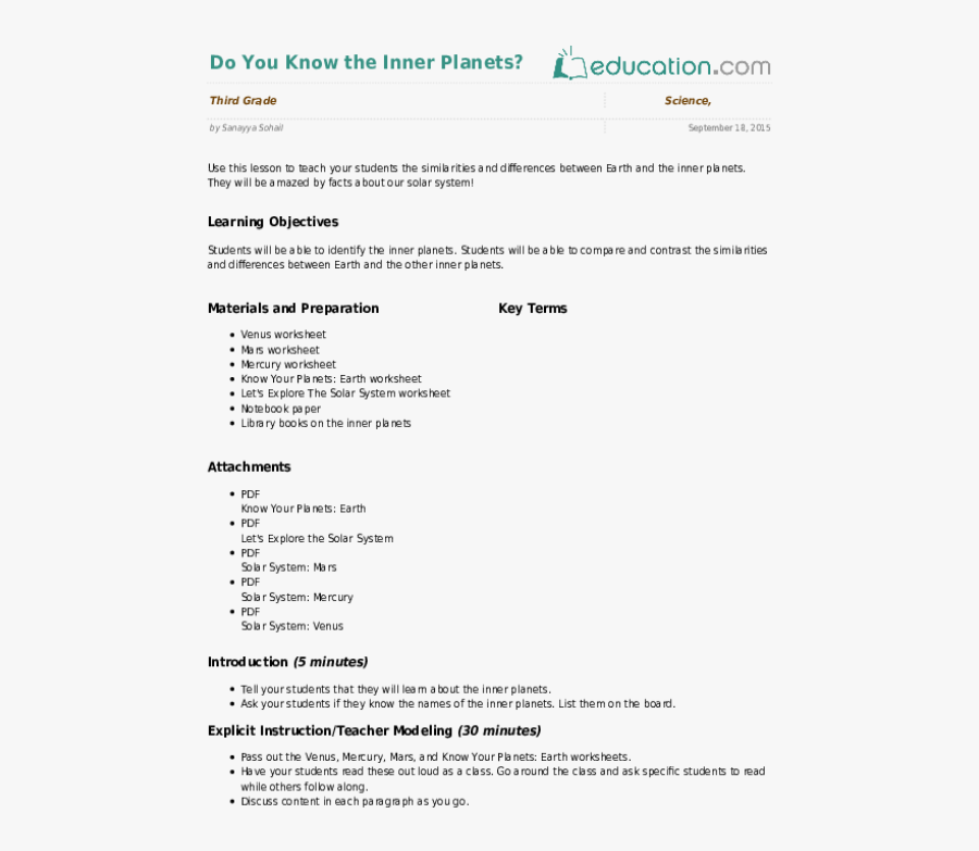 Mars Clipart Planet Venus - Lesson Plan On Animals For Kindergarten, Transparent Clipart