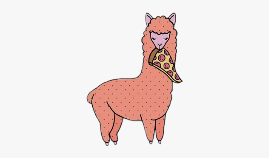 #llama #pizza #cute #llamalover #pizzasticker #stickers - Llama Pizza, Transparent Clipart