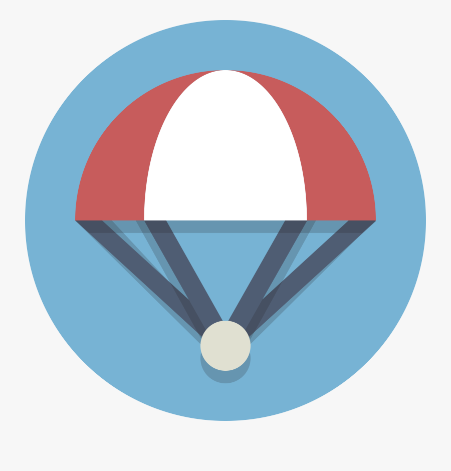 Parachute Flat Icon, Transparent Clipart