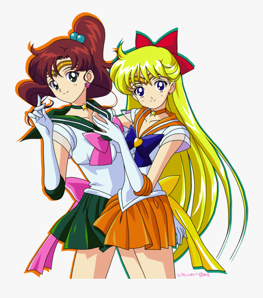Sailor Jupiter And Sailor Venus By Valor-girl - Sailor Jupiter And Sailor Venus, Transparent Clipart
