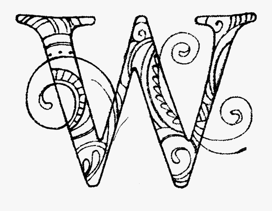 Art,text,shoe - Drawing Of W, Transparent Clipart