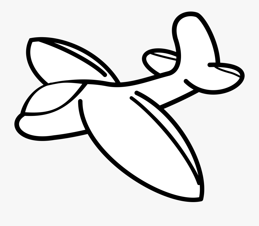 Airplane Cartoon Drawing Glider Black And White - Glider Clipart Black And White, Transparent Clipart