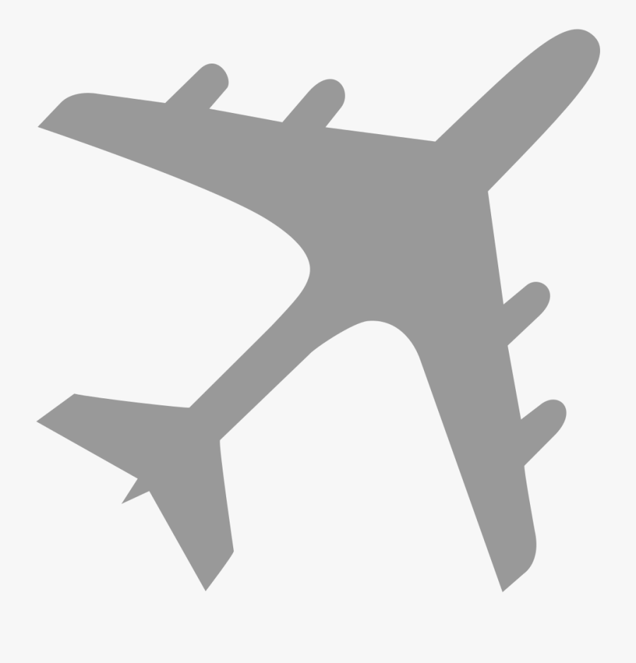 Airplane Clipart Emoji - Airplane Gray, Transparent Clipart