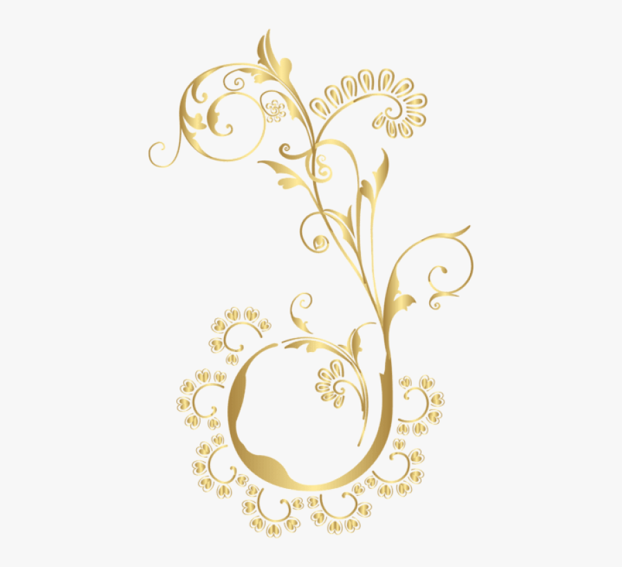 Free Png Download Gold Floral Element Clipart Png Photo - Gold Transparent Floral Pattern Png, Transparent Clipart