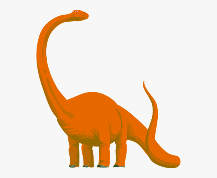 Collection Of Orange - Dinosaur Long Neck Orange, Transparent Clipart