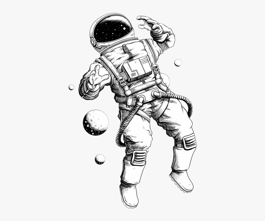 Picture Astronauts Astronaut Drawing Illustration Free - Astronaut Floating In Space Drawing, Transparent Clipart