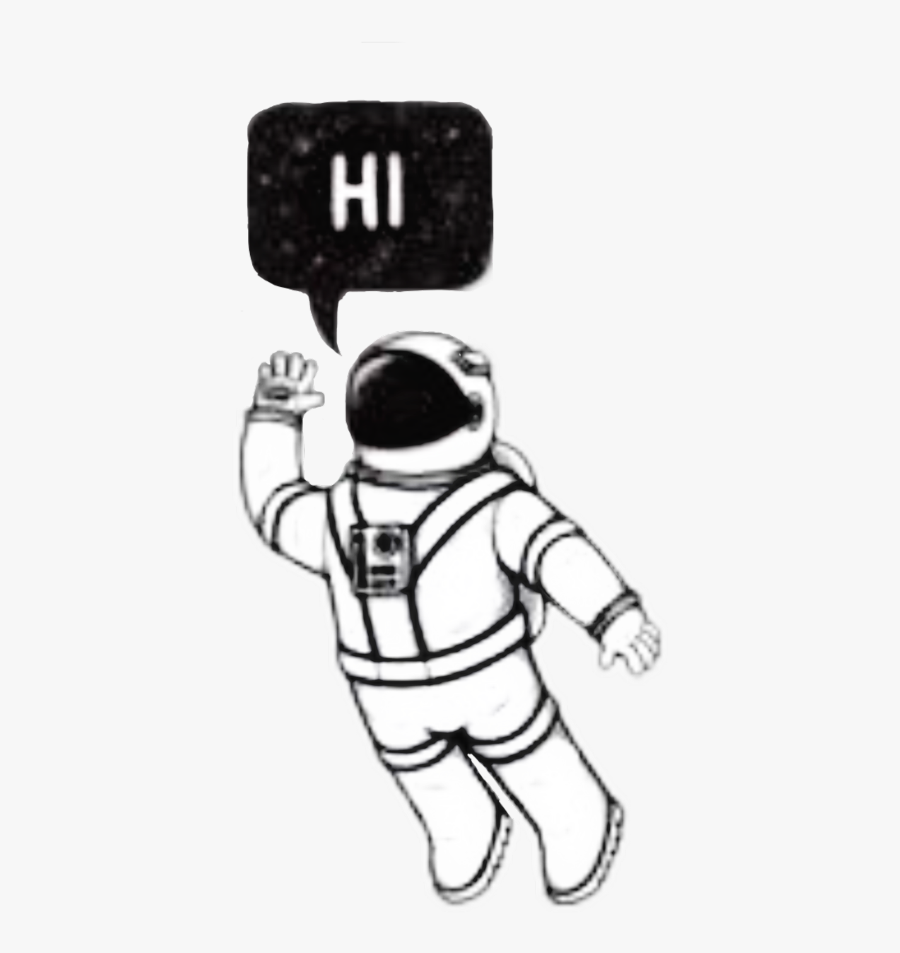 #astronaut #hi #white #black - Black And White Stickers Astronaut, Transparent Clipart