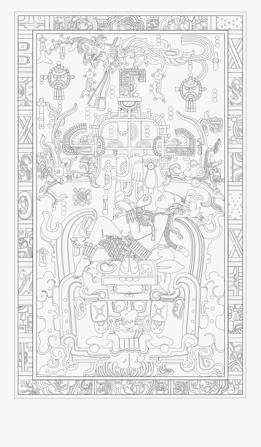 Clip Art Nazca Lines Astronaut - Mayan Rocket Man, Transparent Clipart
