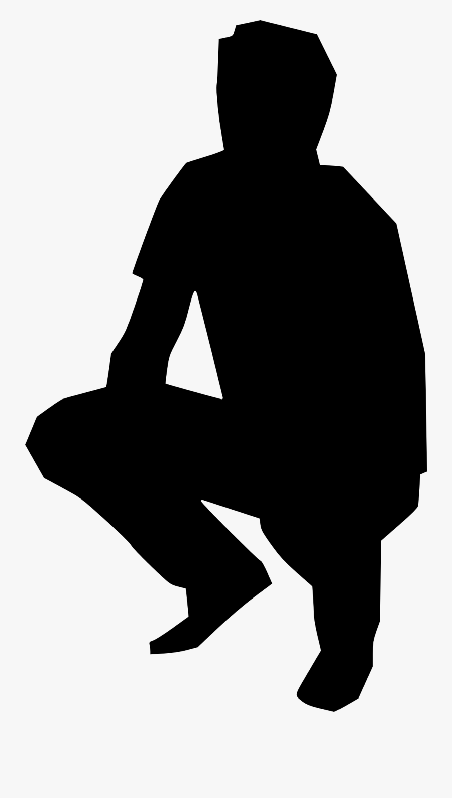 Squatting Squat Crouching Man Png Image - Human Figure Silhouette Png, Transparent Clipart