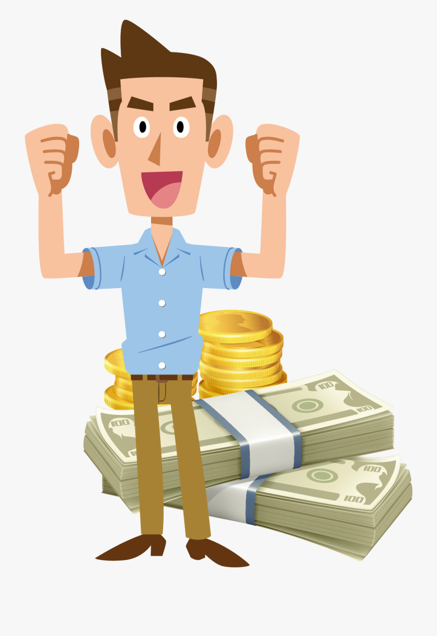 And Money Vector With Man Free Png Hq Clipart - Transparent Money Vector Png, Transparent Clipart