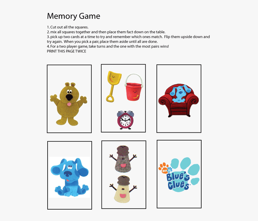 Blues Clues Table Games, Transparent Clipart