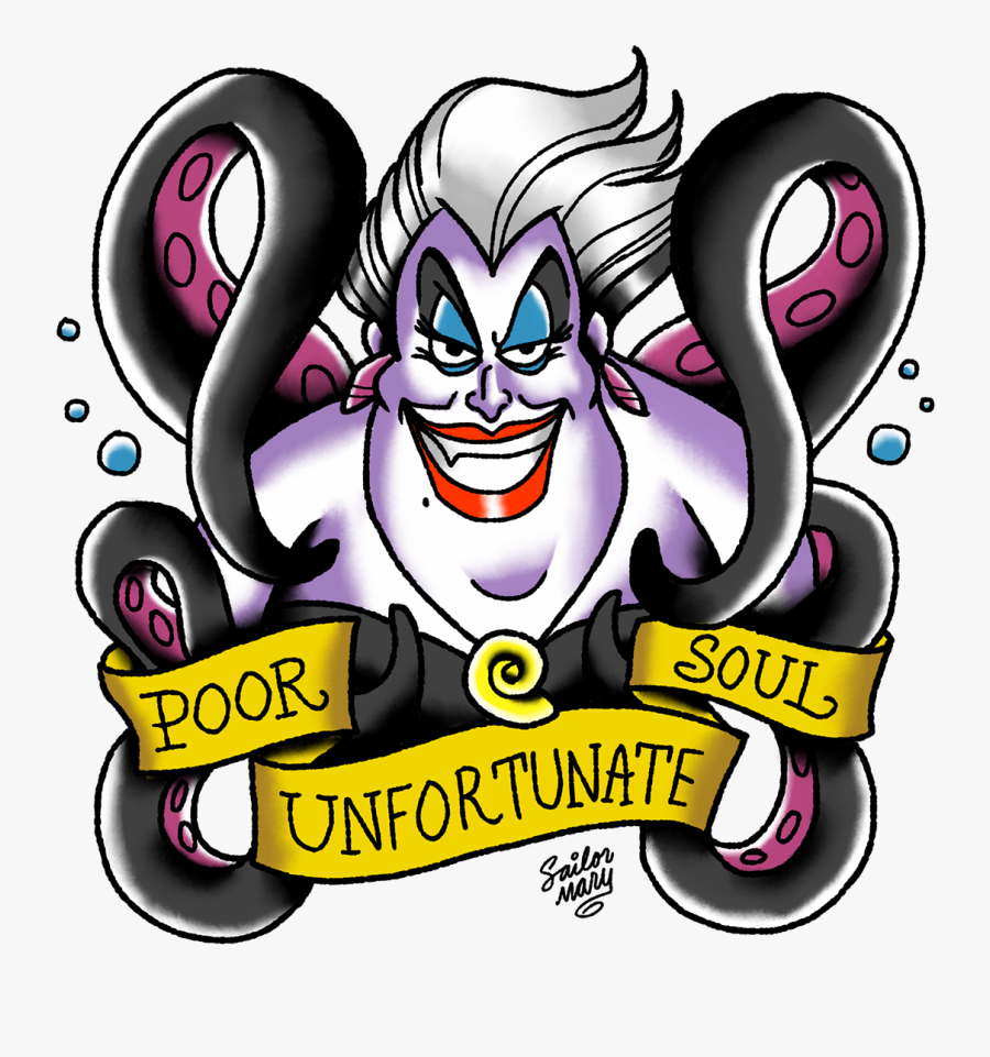 Transparent Villain Clipart - Poor Unfortunate Souls Tattoo, Transparent Clipart