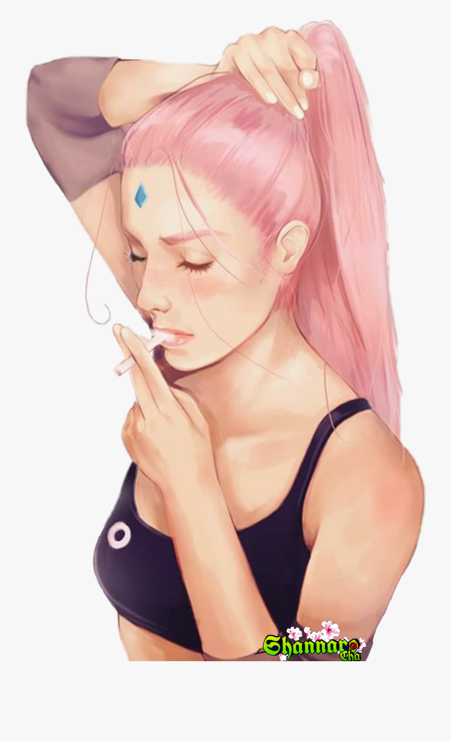 Transparent Eyelash Vector Png - Fanart Sakura Haruno, Transparent Clipart