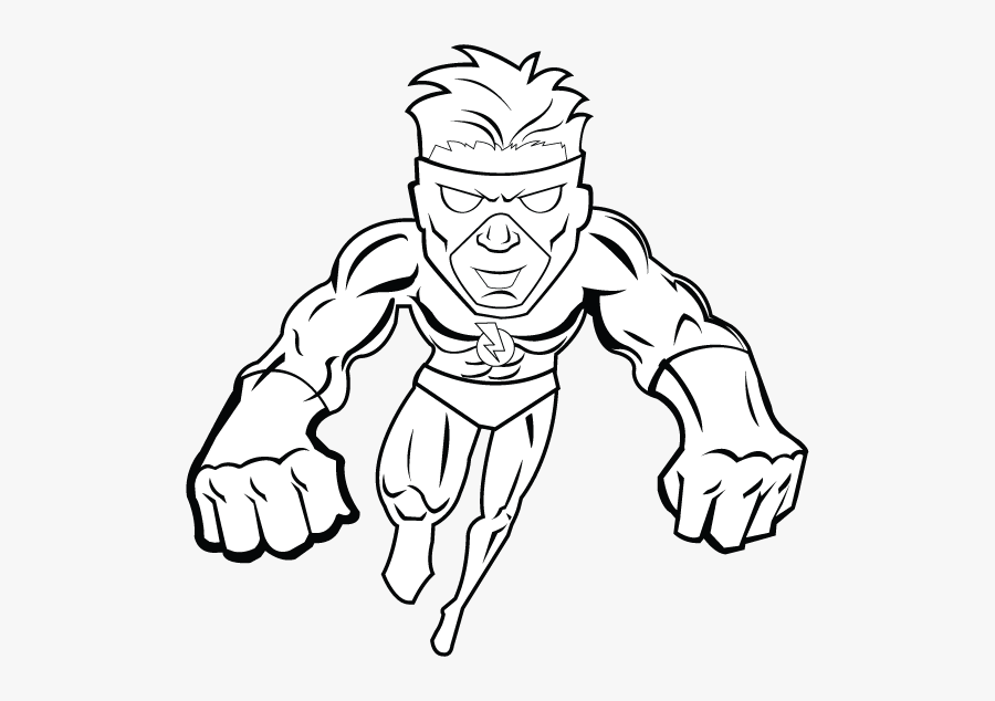 Free Clip - Super Villains Black And White, Transparent Clipart