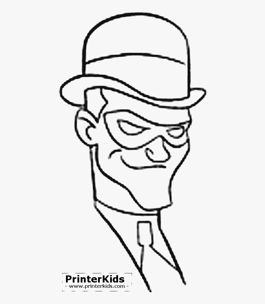 Batman Villain Coloring Riddlers Face Page Preview - Easy To Draw Batman Villains, Transparent Clipart