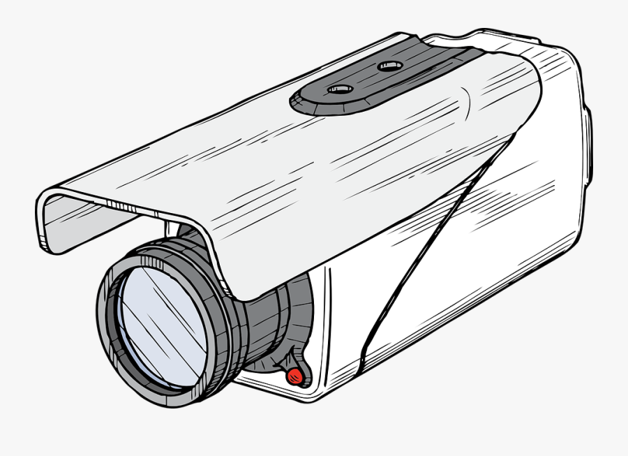 Dummy Camera With Red Light - Draw A Surveillance Camera, Transparent Clipart