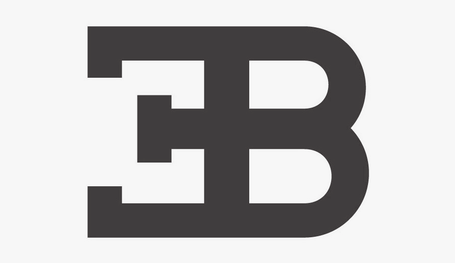 Bugatti B Logo Black And White - Bugatti Chiron Logo Png, Transparent Clipart