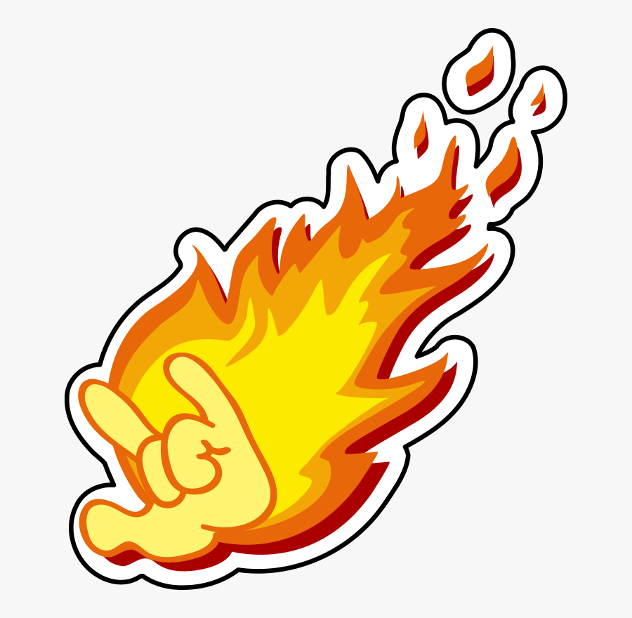 Flaming Heavy Metal Horns - Art Heavy Metal Png, Transparent Clipart