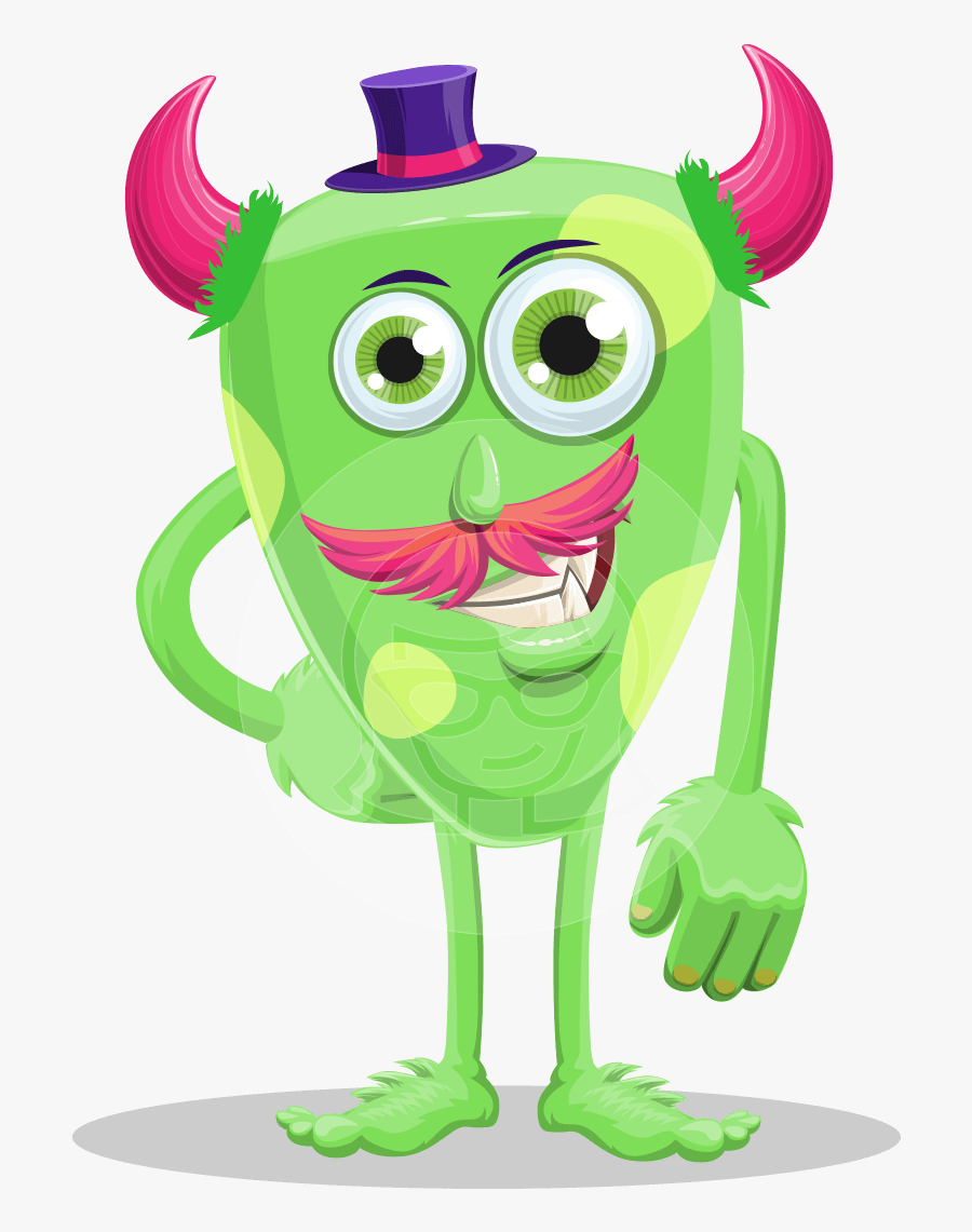 Cartoon Monster With Horns - Cartoon, Transparent Clipart