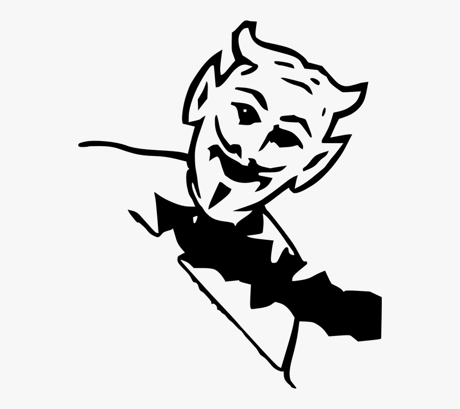 Satanic Clipart Transparent - Lil Devil Tattoo Black And White, Transparent Clipart