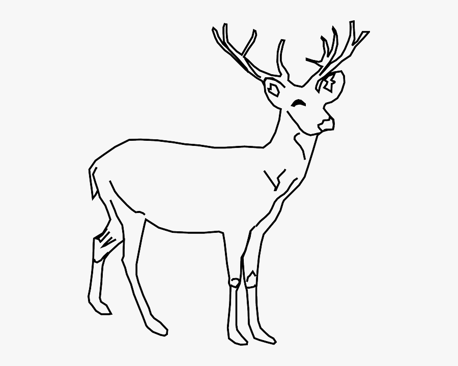 Deer Black And White Clip Art, Transparent Clipart