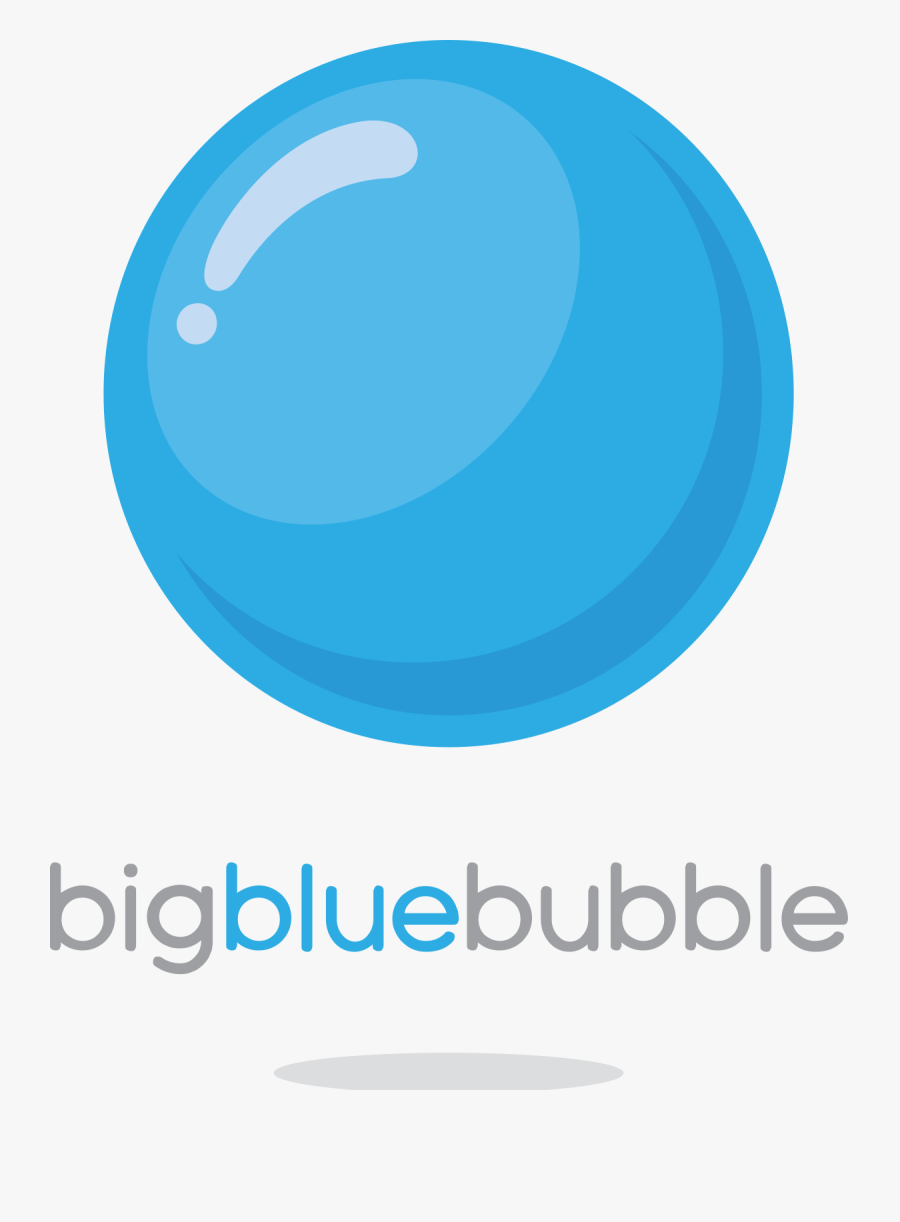 Big Blue Bubble Logo, Transparent Clipart