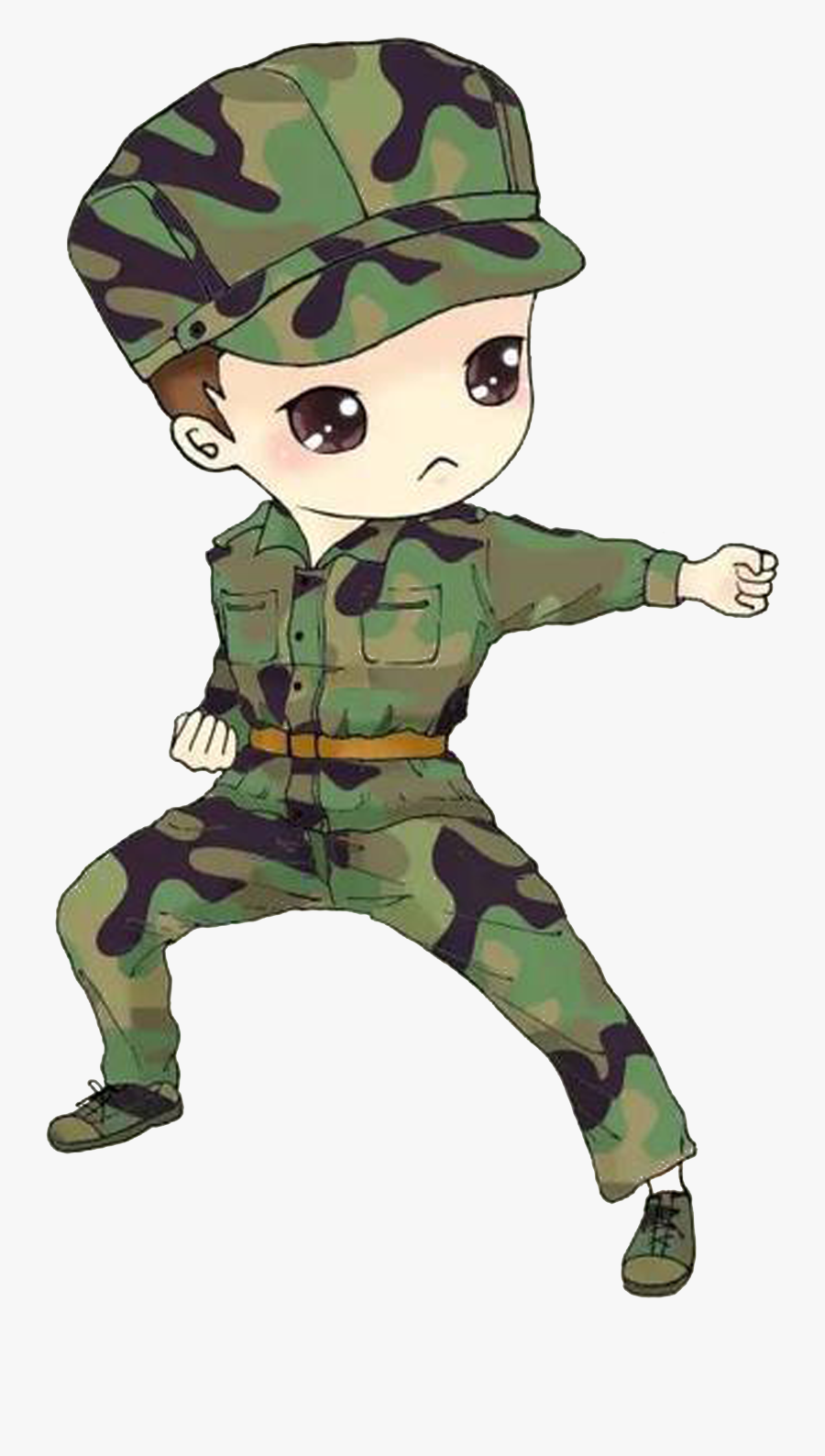Clip Art Animation Soldier - 軍人 卡通, Transparent Clipart