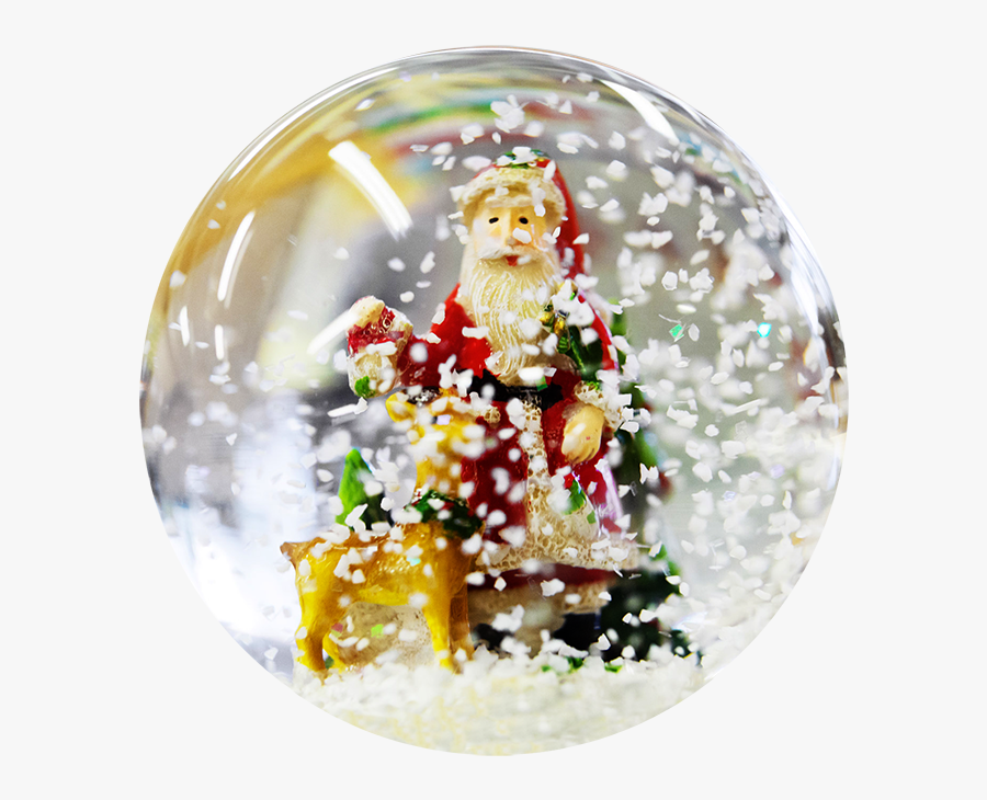 Christmas Ball With Snow And Santa - Christmas Snow Globe Free, Transparent Clipart
