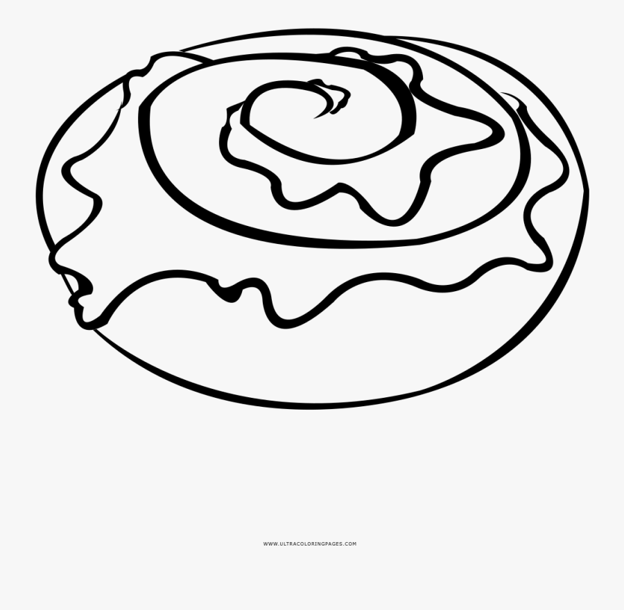 Cinnamon Roll Coloring Page - Circle, Transparent Clipart