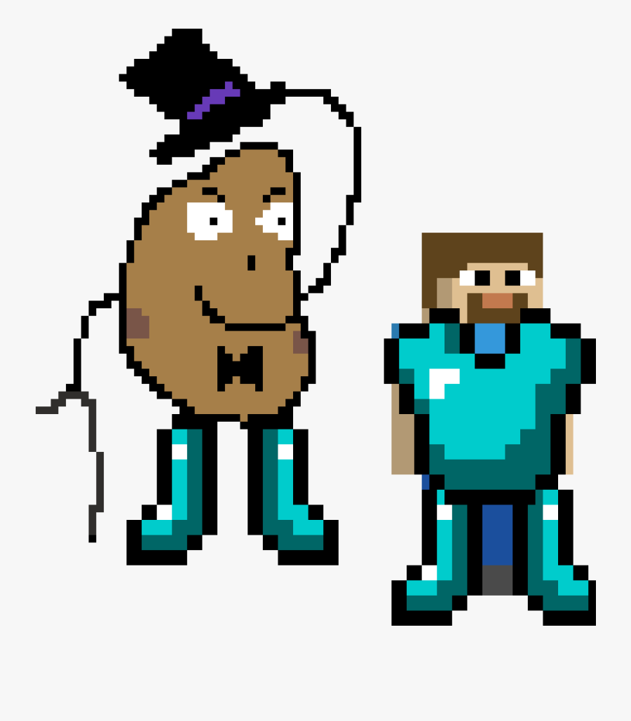Mr Potato Man Vs Steve - Draw Minecraft Diamond Armor, Transparent Clipart
