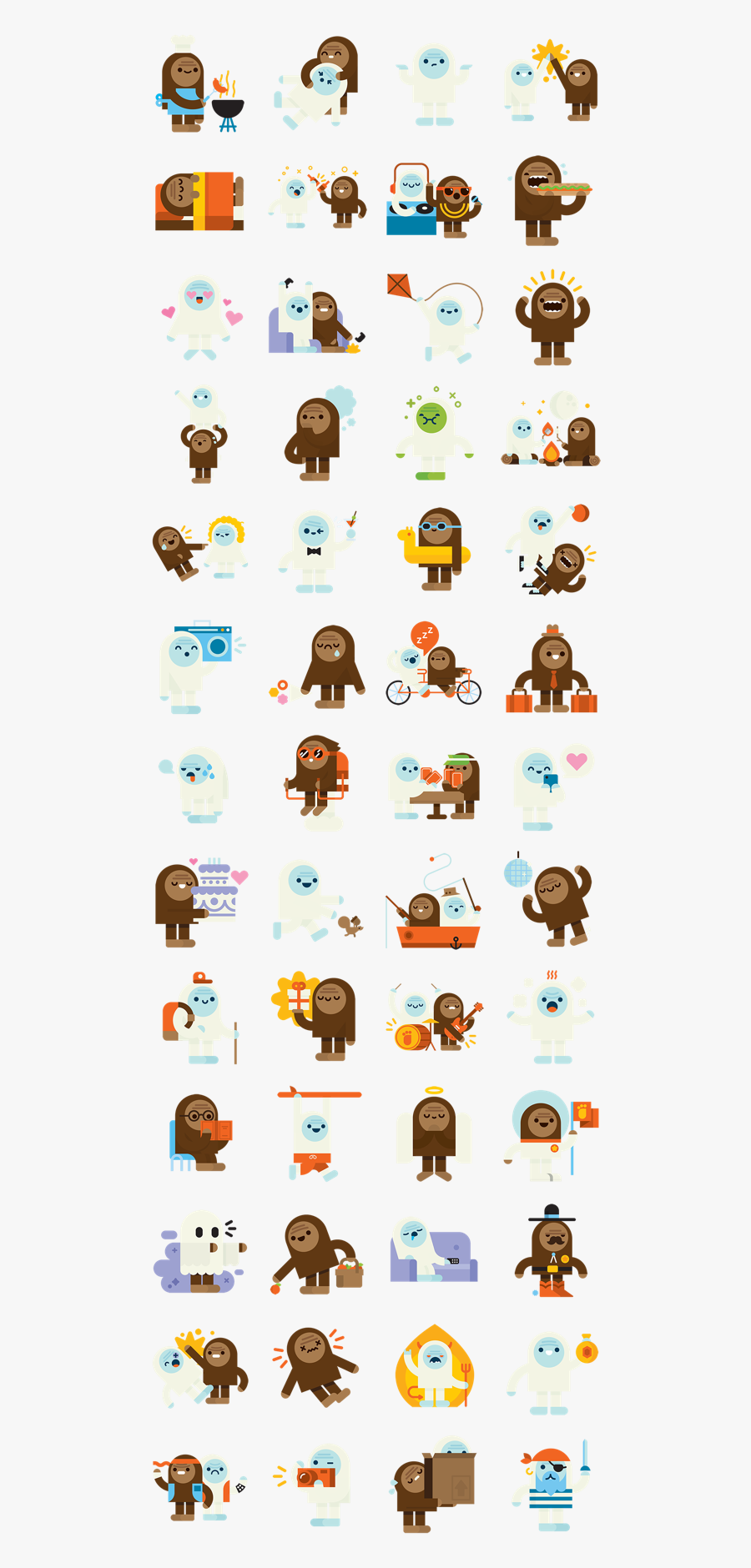 Bigs And Yeti - Attack On Titan Chibi Stickers, Transparent Clipart