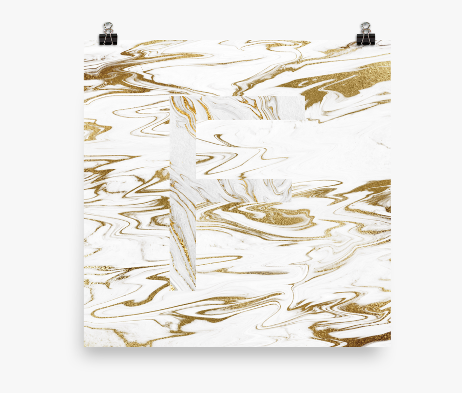Liquid Gold Marble Letter Print, Letter F - Sketch, Transparent Clipart