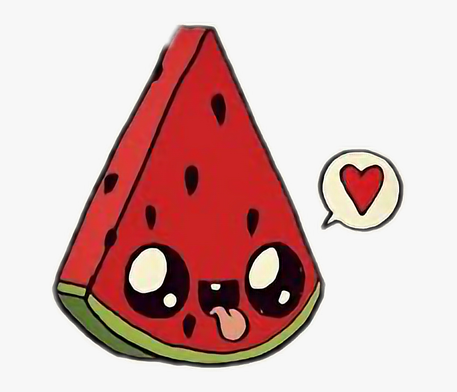 Stickers Summervibes Summer Watermelons Cute - Dibujos De Comida Kawaii 365 Bocetos, Transparent Clipart