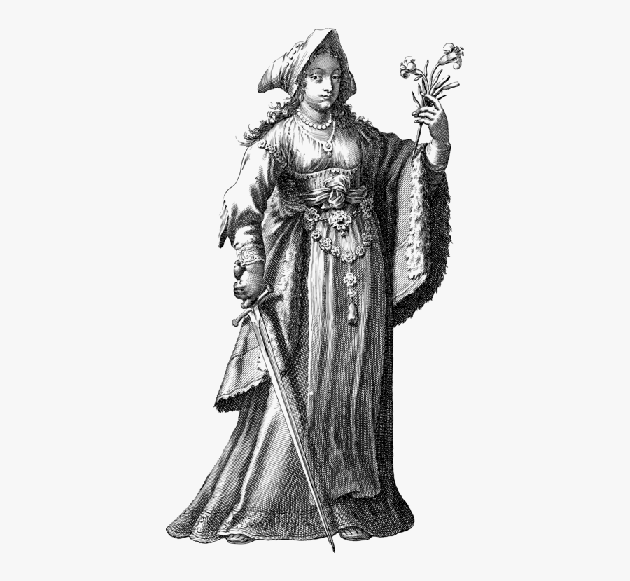 Standing,victorian Fashion,art - French Christian Woman (une Dame Chrétienne Et Française), Transparent Clipart