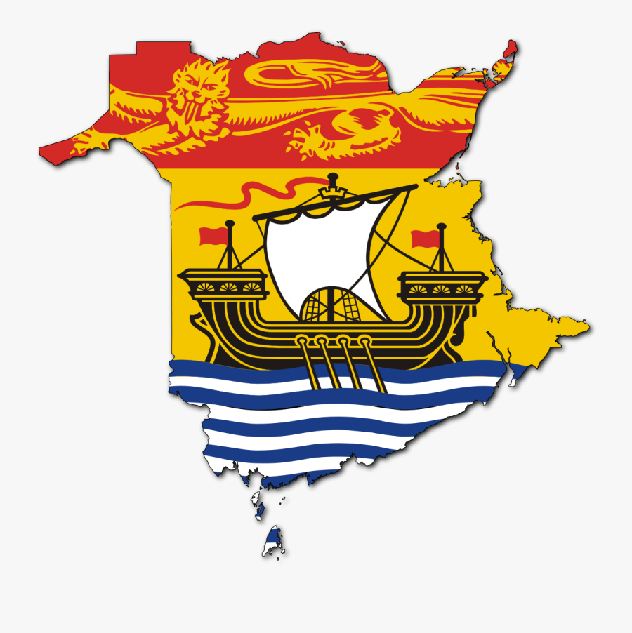 Flag-map Of New Brunswick - Official New Brunswick Flag, Transparent Clipart