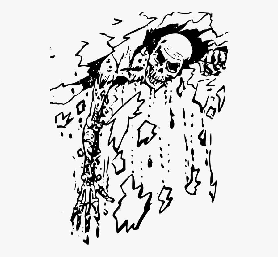 Emotion,art,monochrome Photography - Zombie Cliparts Png Black And White, Transparent Clipart