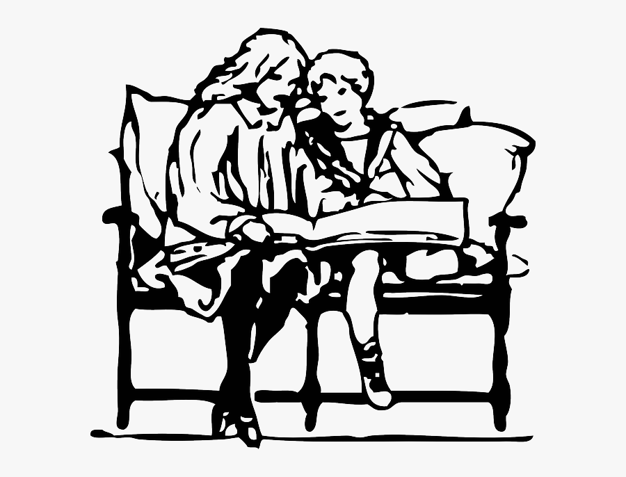 Two, People, Kid, Silhouette, Faces, Kids - Mama Blanco Y Negro, Transparent Clipart