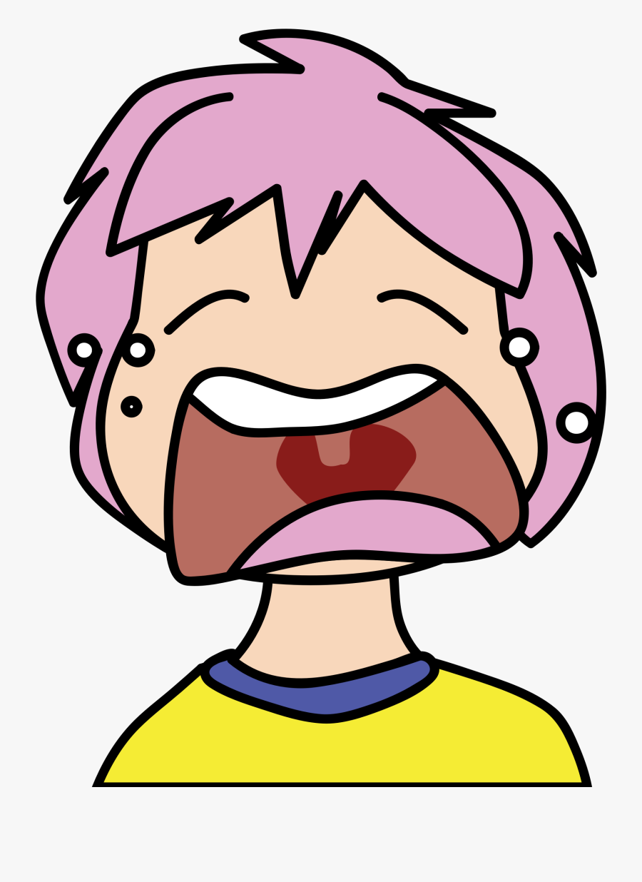 Pink,emotion,head - Kid Crying Clip Art, Transparent Clipart