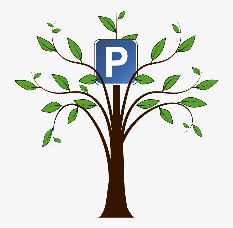Green Parking - Tree With Leaves Clipart, Transparent Clipart