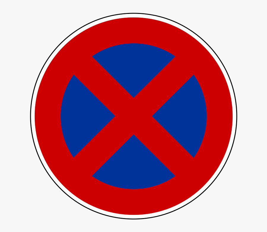 Stop & Parking Prohibited Road Sign - Panneau Code De La Route, Transparent Clipart