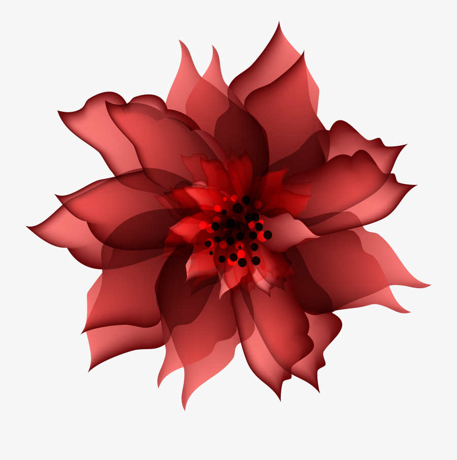 Red Flower Clip Art - Blue Flower No Background, Transparent Clipart