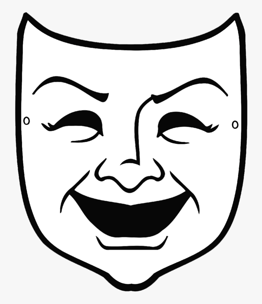 Comedy-mask Copy Clipart , Png Download - Greek Comedy Mask Template, Transparent Clipart