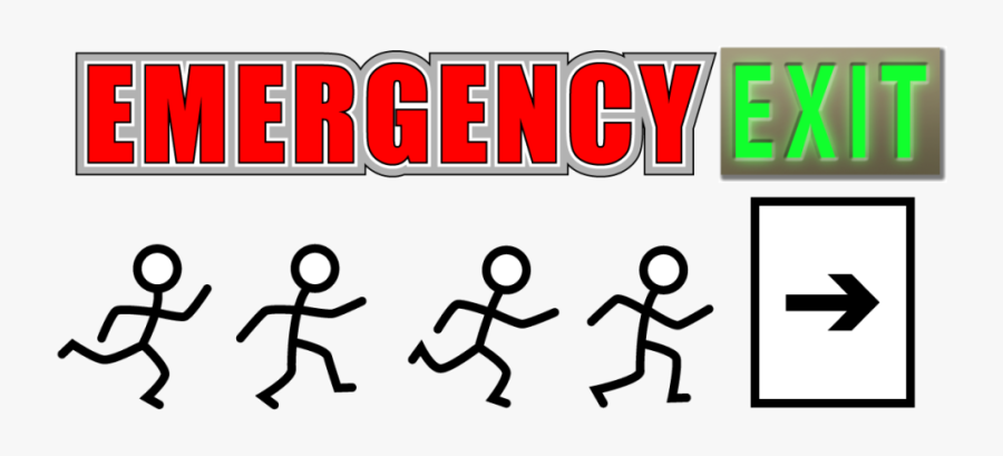 Photo Emergency-exit Png Exit Png - Calligraphy, Transparent Clipart